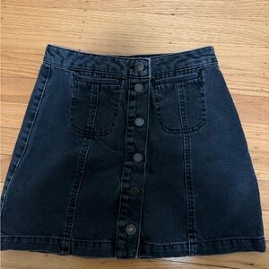 Topshop Black Button-Down Mini Skirt
